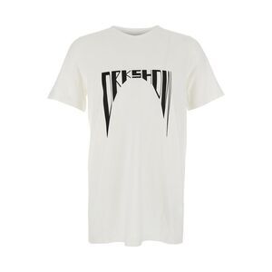 Drkshdw Men White Crewneck T-Shirt With Logo Print On The Front In Cotton Man